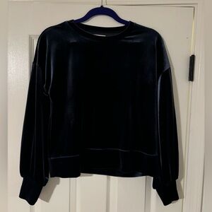 Madewell Blue Velvet Long Sleeve Pullover size S